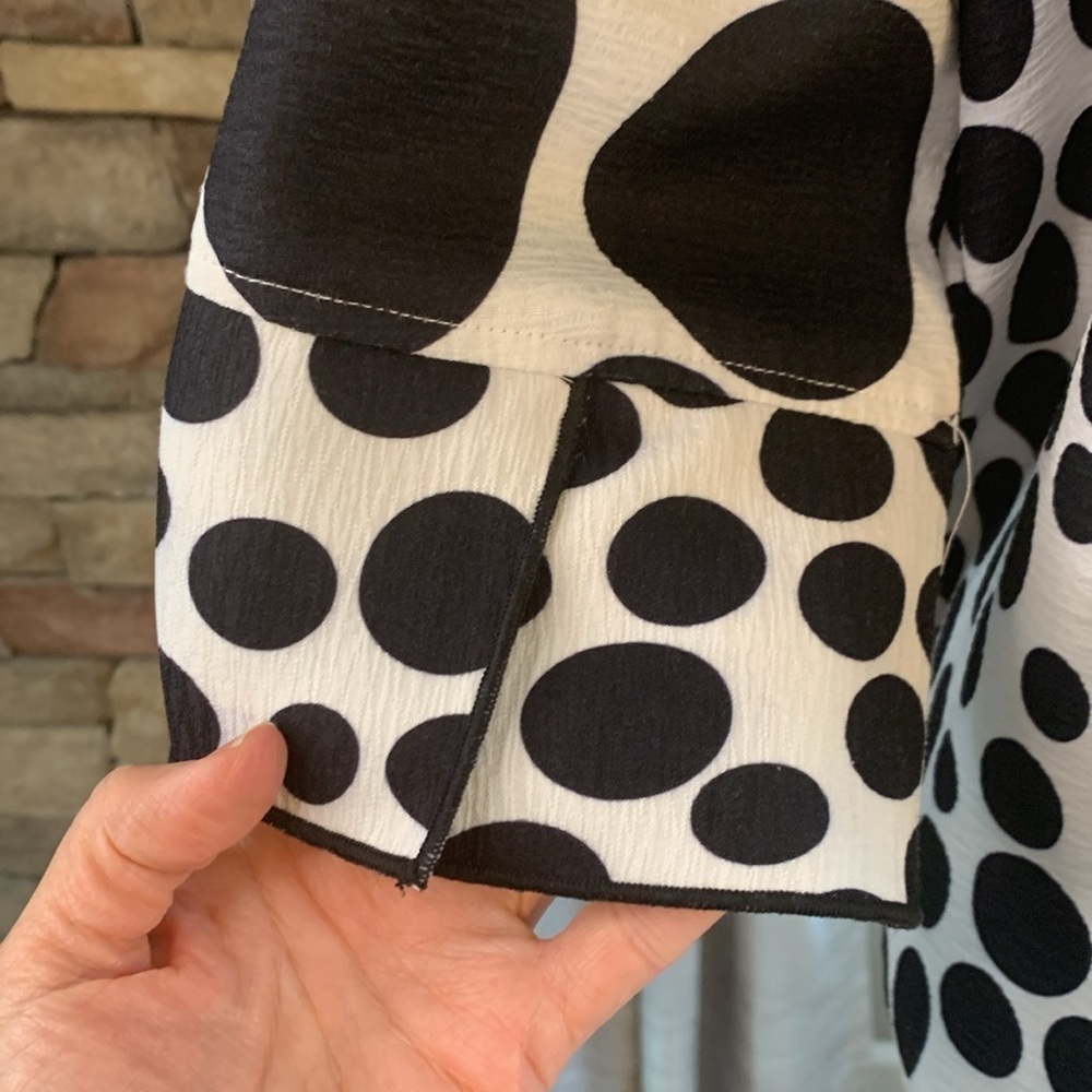 Ali Miles sz PM black and white polka dot two button lightweight jacket - Picture 6 of 8